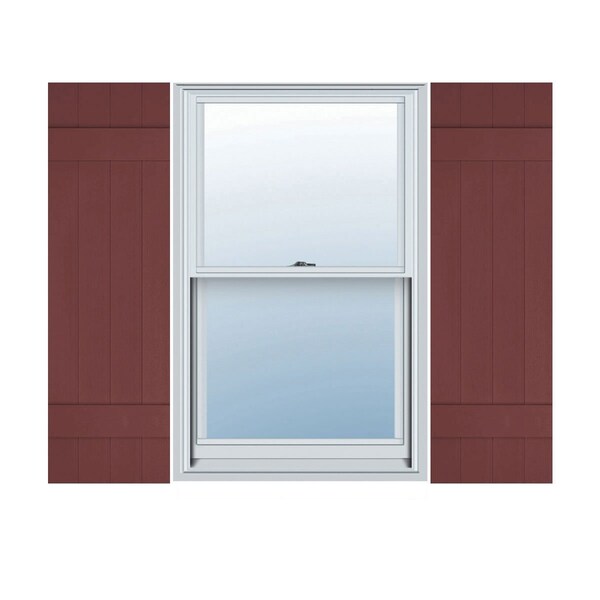 Ekena Millwork Lifetime Vinyl, 4 Board Joined (2 Batten), Board-n-Batten Shutters, w/Shutter Loks, LJ4C14X02900WN, PR LJ4C14X02900WN - main